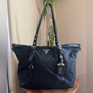 PRADA TESSUTO BLACK NYLON TOTE BAG